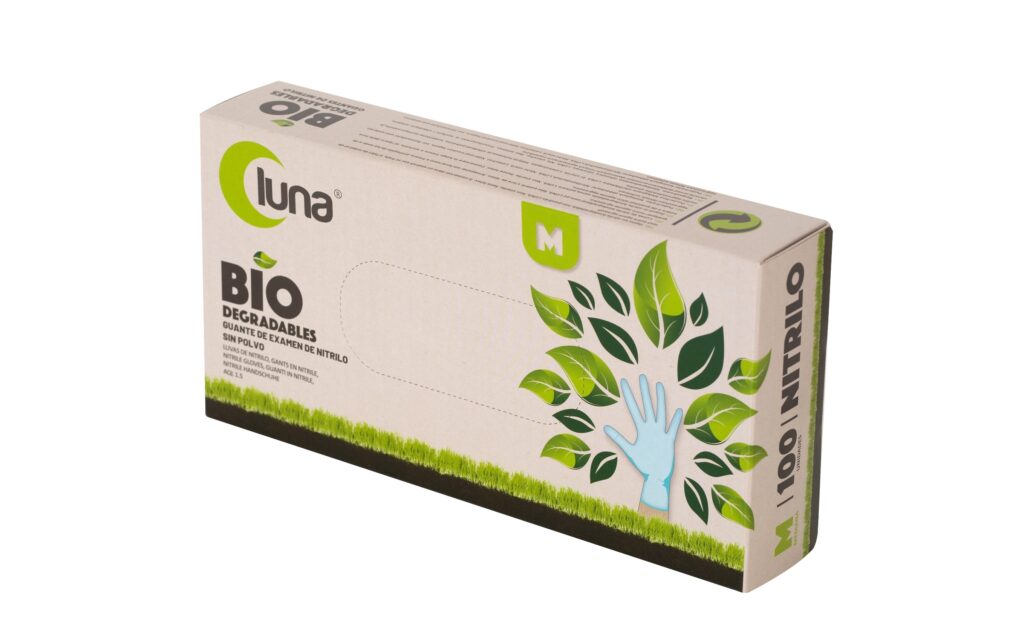 GUANTES DE NITRILO BIODEGRADABLE – Vizsgálókesztyű Luna