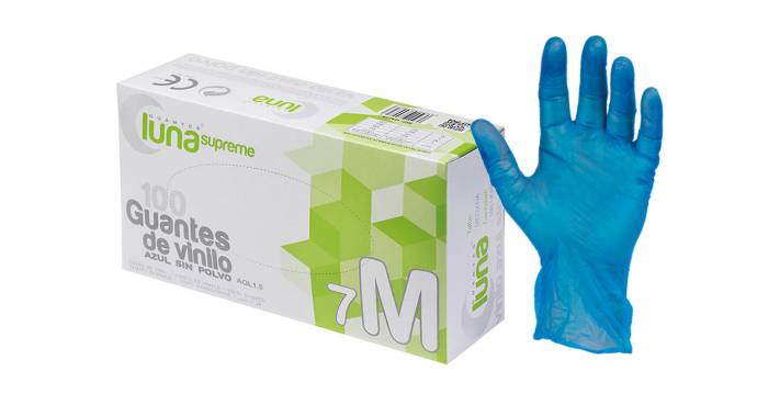 GUANTES SUPREME DE VINILO AZUL LUNA – Luvas de exame sem pó