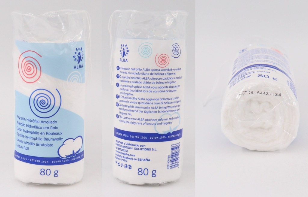 ALGODON ARROLLADO – Algodón hidrófilo en rollo de alta absorción KLMED