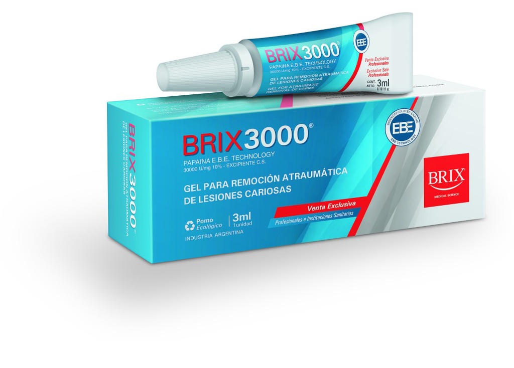 BRIX3000 – Gel enzimático de papaína para eliminación de caries