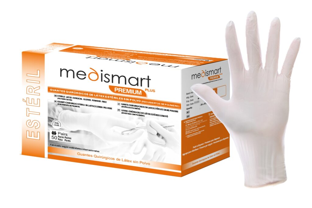 GUANTE QUIRÚRGICO ESTÉRIL DE LÁTEX SIN POLVO – Gants Medismart