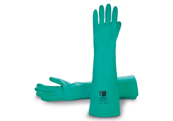 TB GROUP Guante químico de nitrilo verde – Guante de protección 45cm