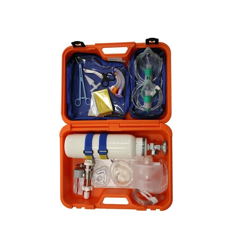 MALETÍN REANIMACIÓN – Kit oxigenoterapia 15L com garrafa 2L, TECHNOFLUX