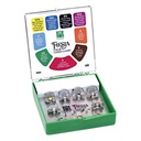 H09966 KIT 9 CLAMPS CON ALA FIESTA – Set de grapas para aislamiento dental