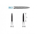 KOMET FG 863 – Fresa de diamante llama larga grano medio (5 uds)