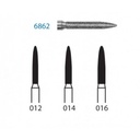 KOMET FG 6862 – Fresa de diamante forma llama, grano grueso, 5u