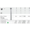 INTENSIV 801 FG LONG – Fresa de diamante bola grano medio 6 uds